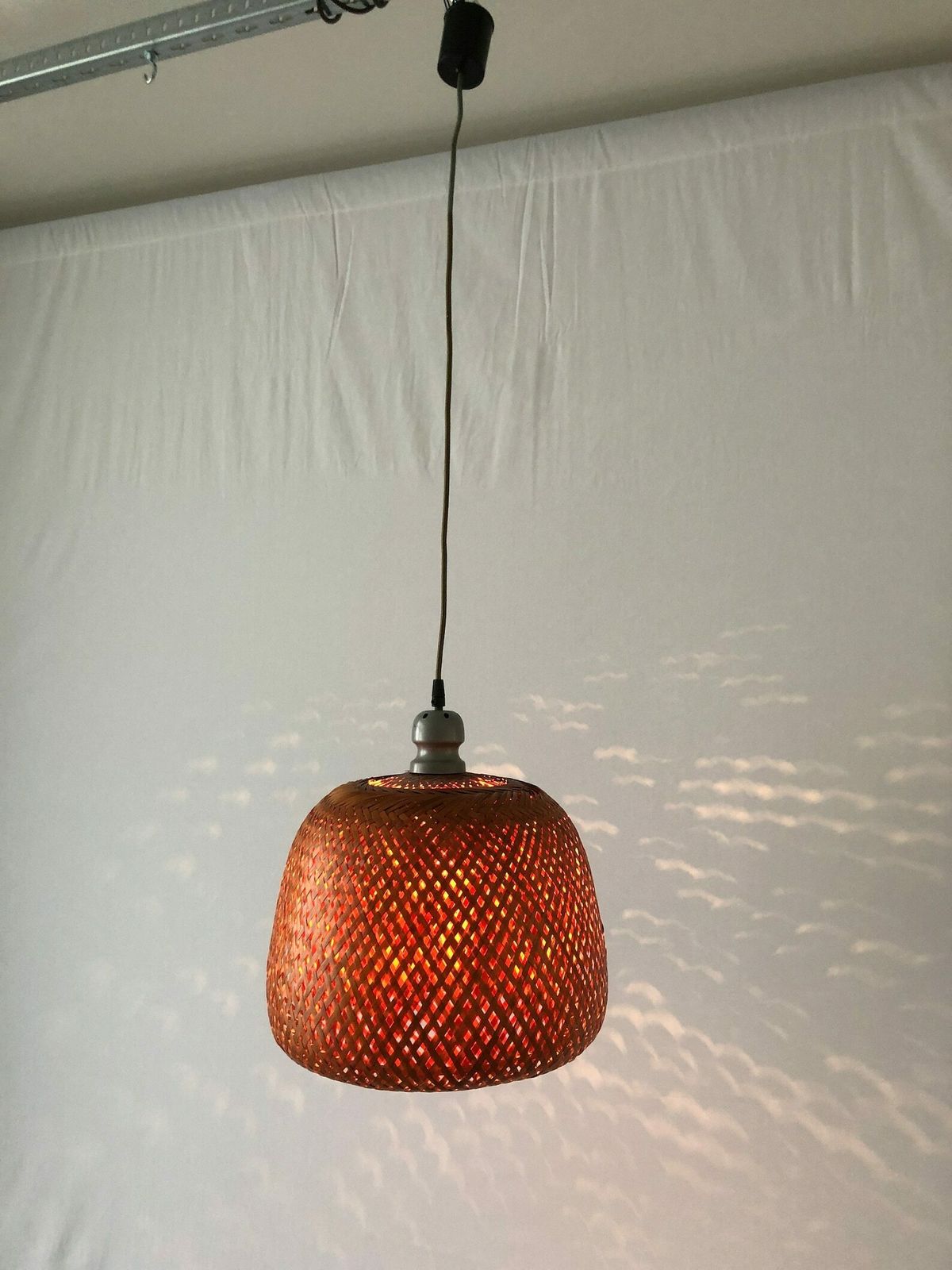 Unique Italian Design Wicker Pendant Lamp, 1960s, Italy photo 1353.0