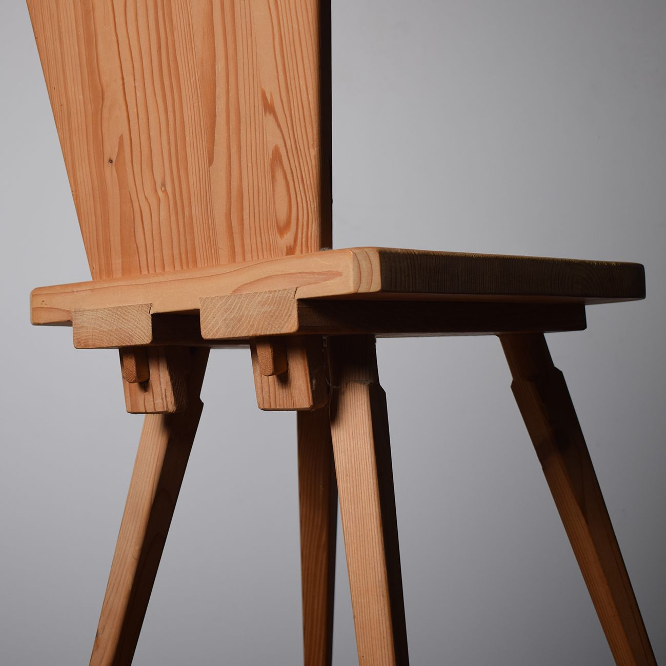 Set Of 9 Swedish Pine Dining Chairs 1960s photo for sale