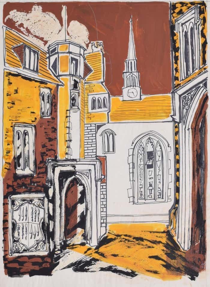 Magdalene College, Cambridge III Painting By Margaret Souttar 1960s photo 1375.0