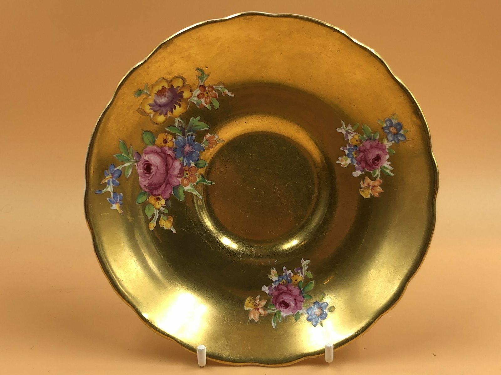 Antique Radfords Fenton China Gold / Gilded Floral Tea Cup And Saucer Duo. No. 8548. C1920. photo vinterior