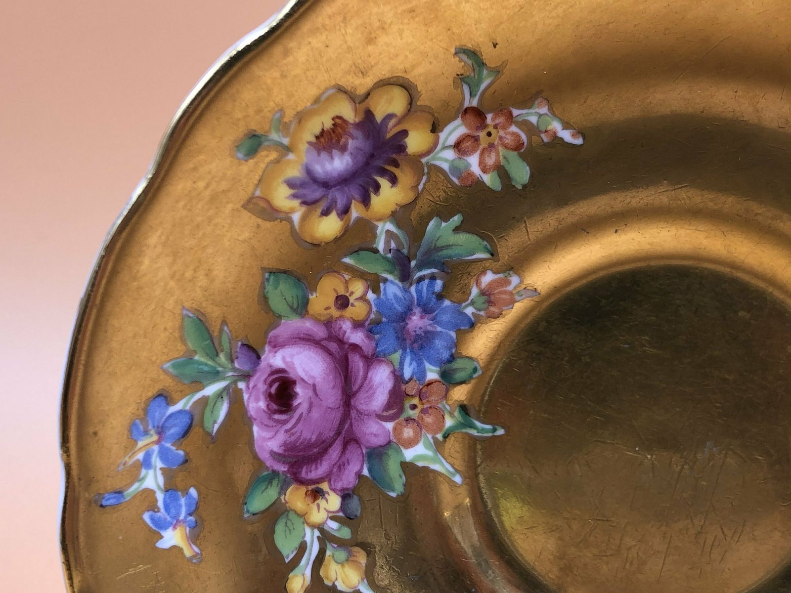 Antique Radfords Fenton China Gold / Gilded Floral Tea Cup And Saucer Duo. No. 8548. C1920. photo buy