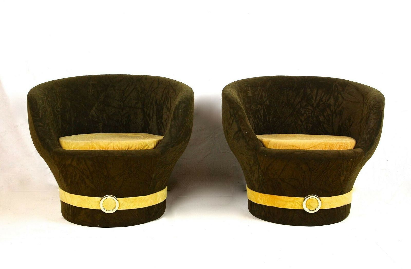 Pair Of Mid Century Velvet Lounge Chairs/ Club Chairs, Italy Circa 1960/70 photo furniture