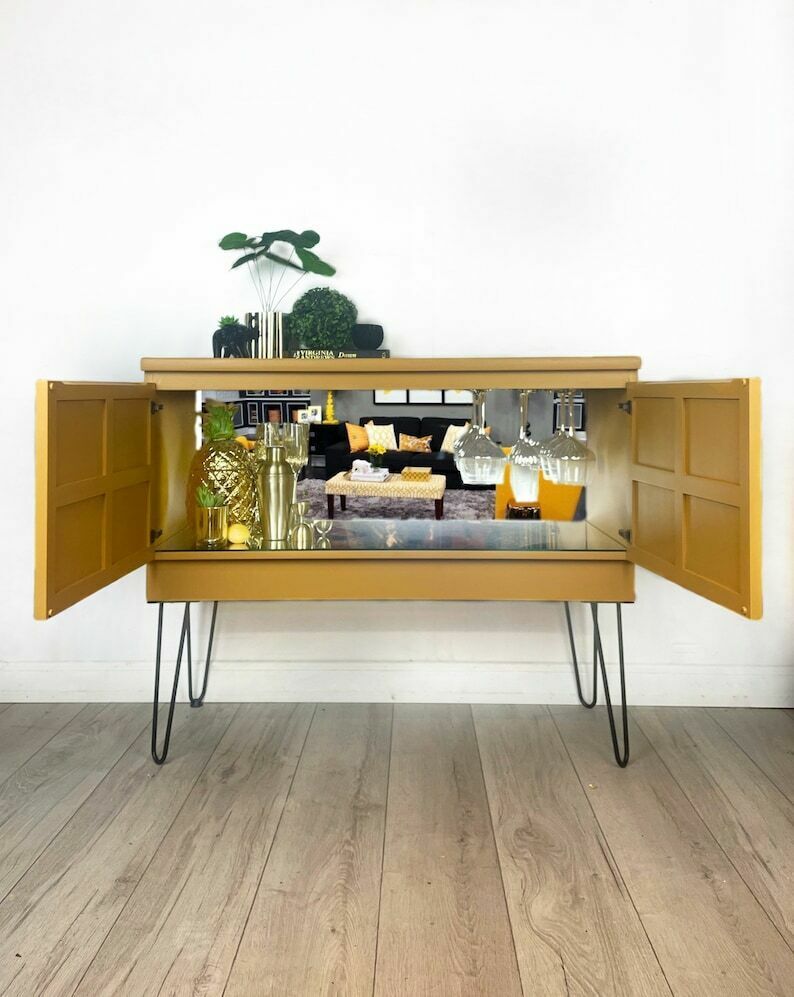 Mustard Yellow Nathan Cocktail Cabinet  Now Available To Commission photo 595.0