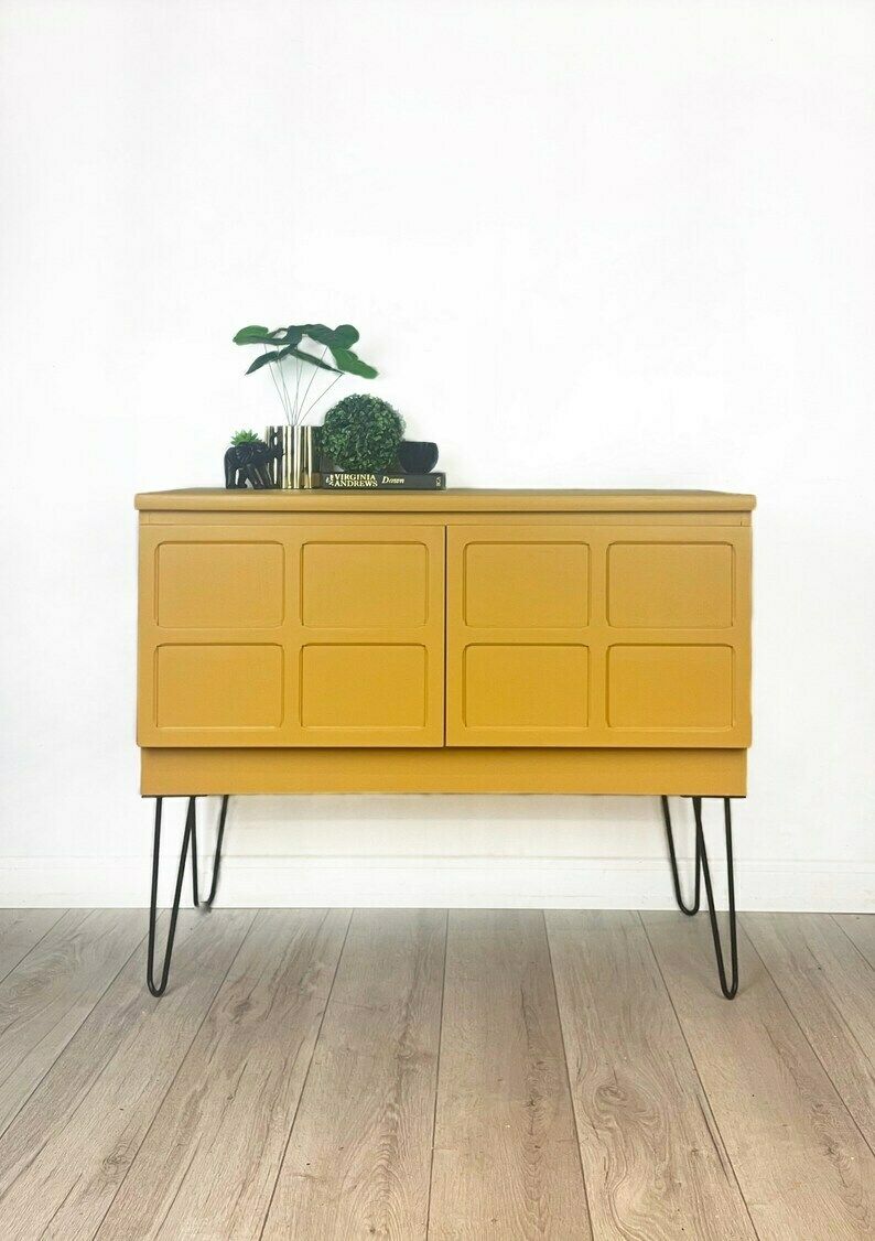 Mustard Yellow Nathan Cocktail Cabinet  Now Available To Commission