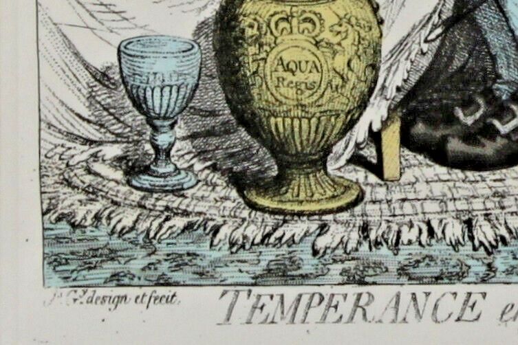 Sunday Times Copies Of Engravings By Gillray: "Temperance" And "A Voluptuary" photo vintage