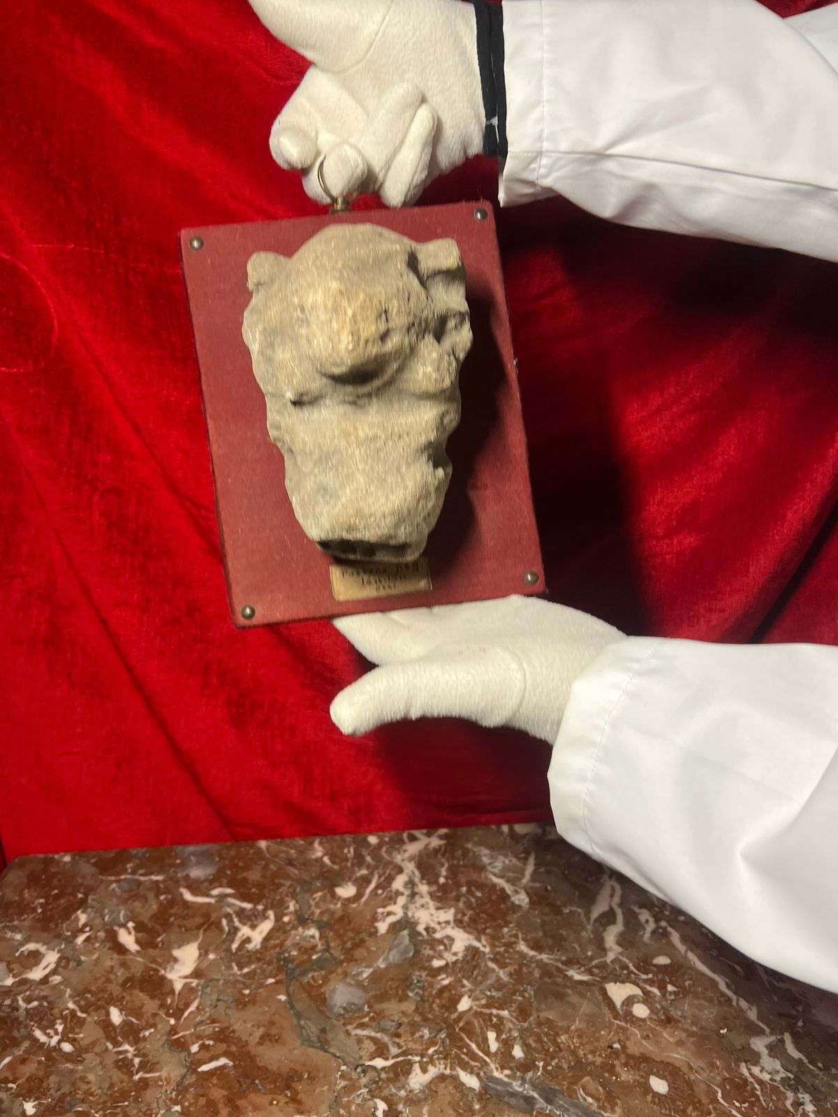 950.0 Medieval 14th/15th Century Stone Artifactual Sculpture Of Pastern Dog photo