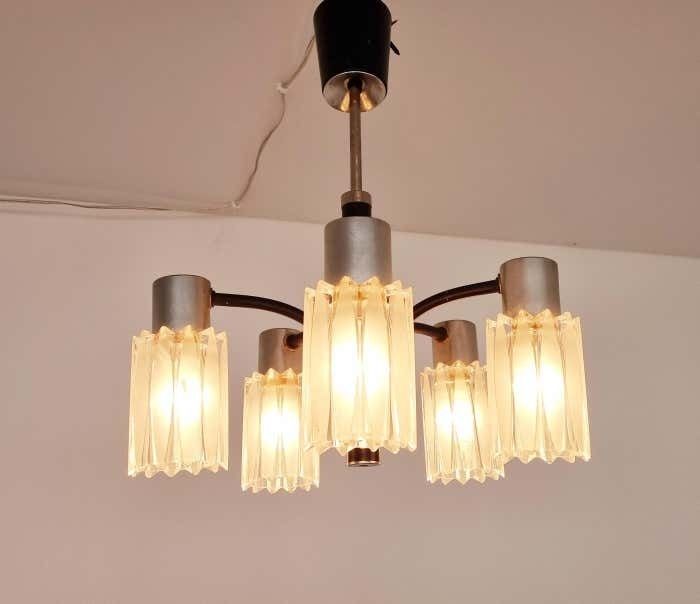 Lighting Very Rare Midcentury Chandelier  Murano Glass Italy photo