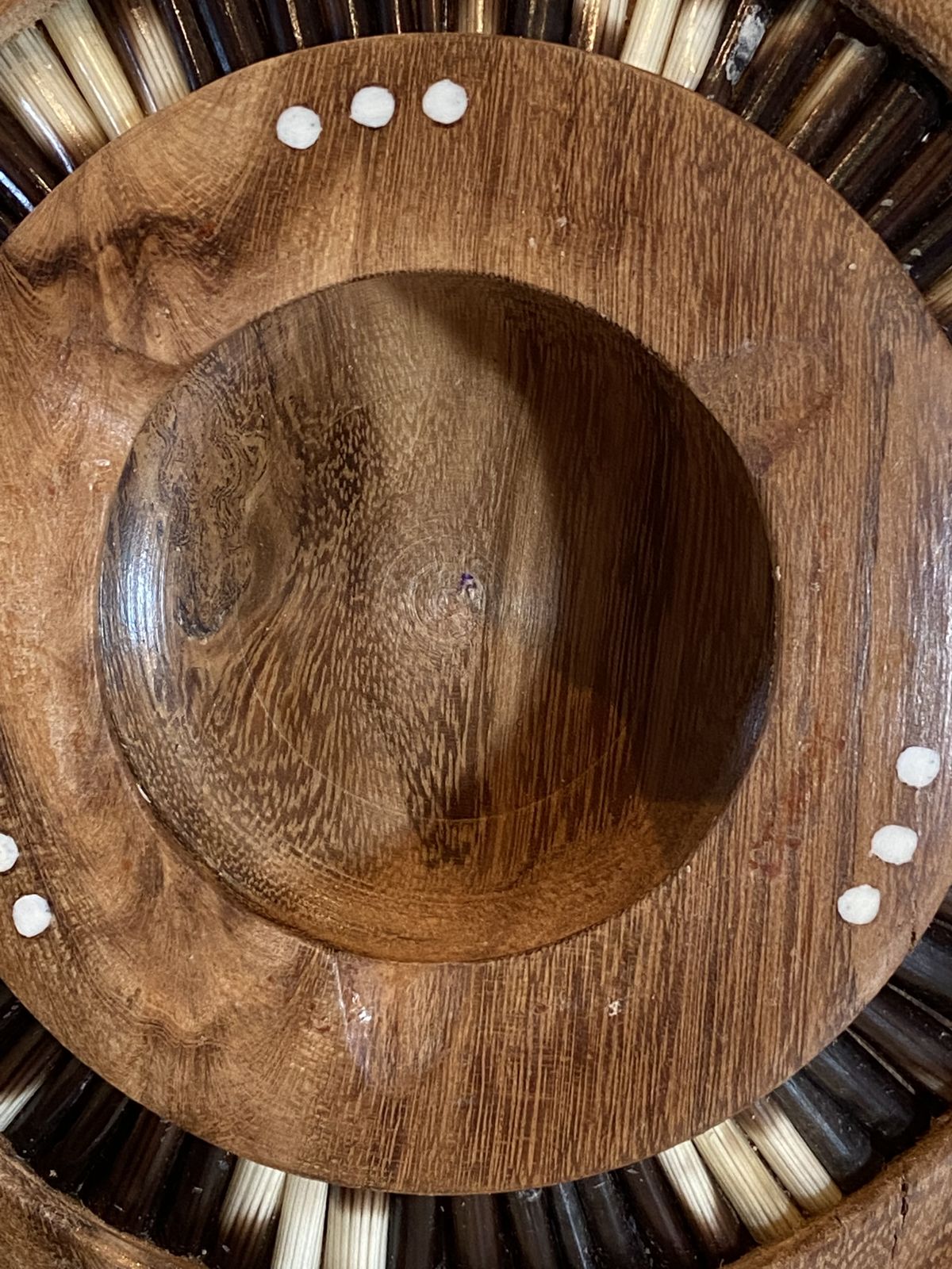 Antique Porcupine Quill Lidded Walnut Wooden Desk Box Bowl Cigarettes Holer Ashtray photo 229.0