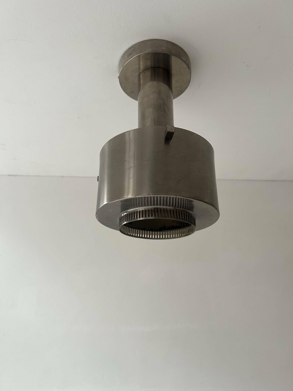 photo for sale Vintage Modernist Chandelier, Chrome Metal, France 1940s