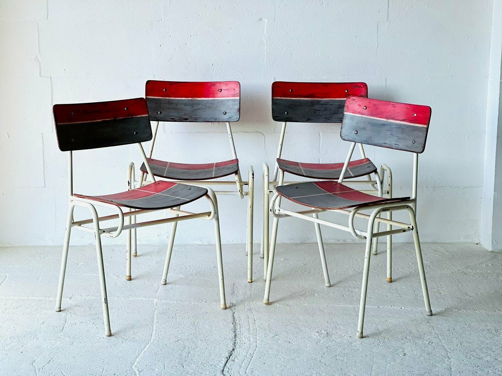 Vintage Schoolstoelen, 1970, Set Van 4