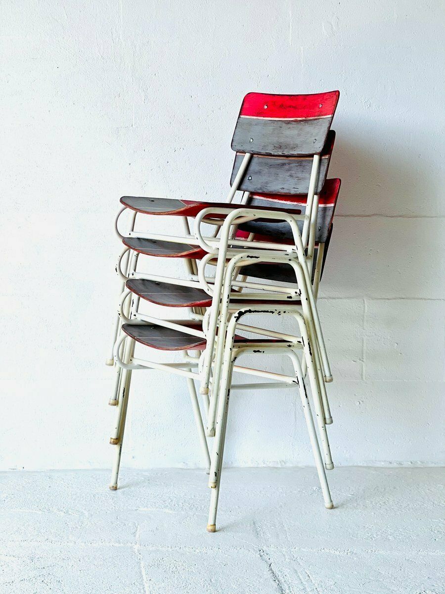 Meubels Vintage Schoolstoelen, 1970, Set Van 4 photo