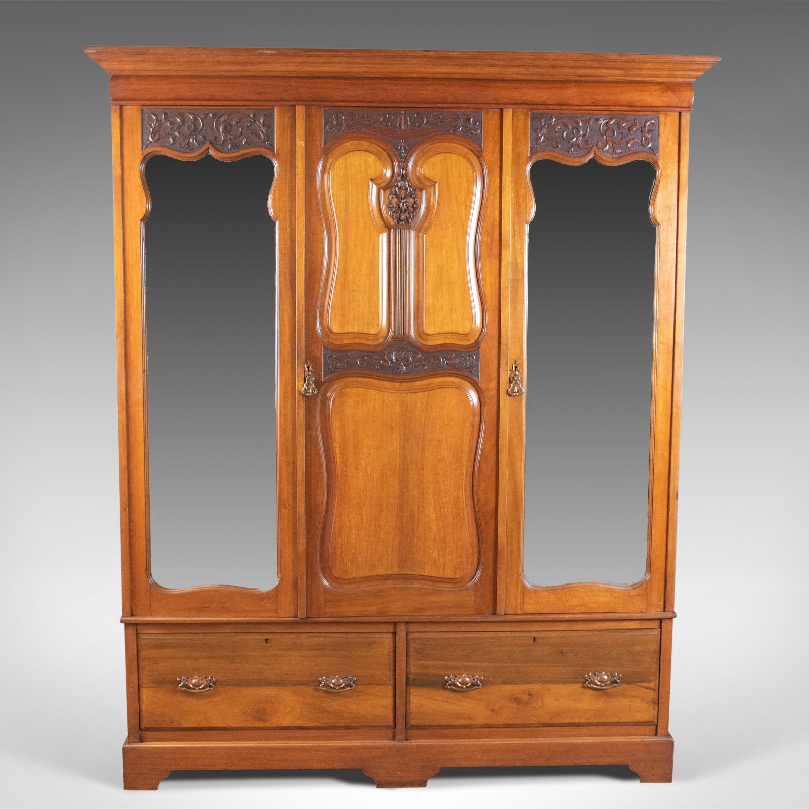 Antique Wardrobe, English, Walnut, Compactum, R James Gloucester, Circa 1900 photo furniture