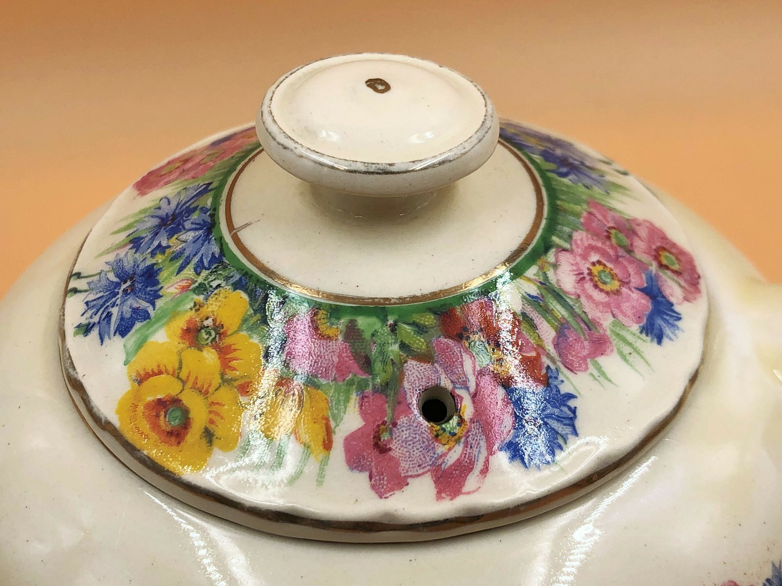 Clarice Cliff Radiance Design Honeyglaze 1 Pint Globe Teapot, Creamer And Sugar Bowl Set. C1930. No. 10436. photo buy