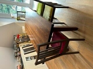 photo furniture Birch Dining Table With 6 Ikea Chairs