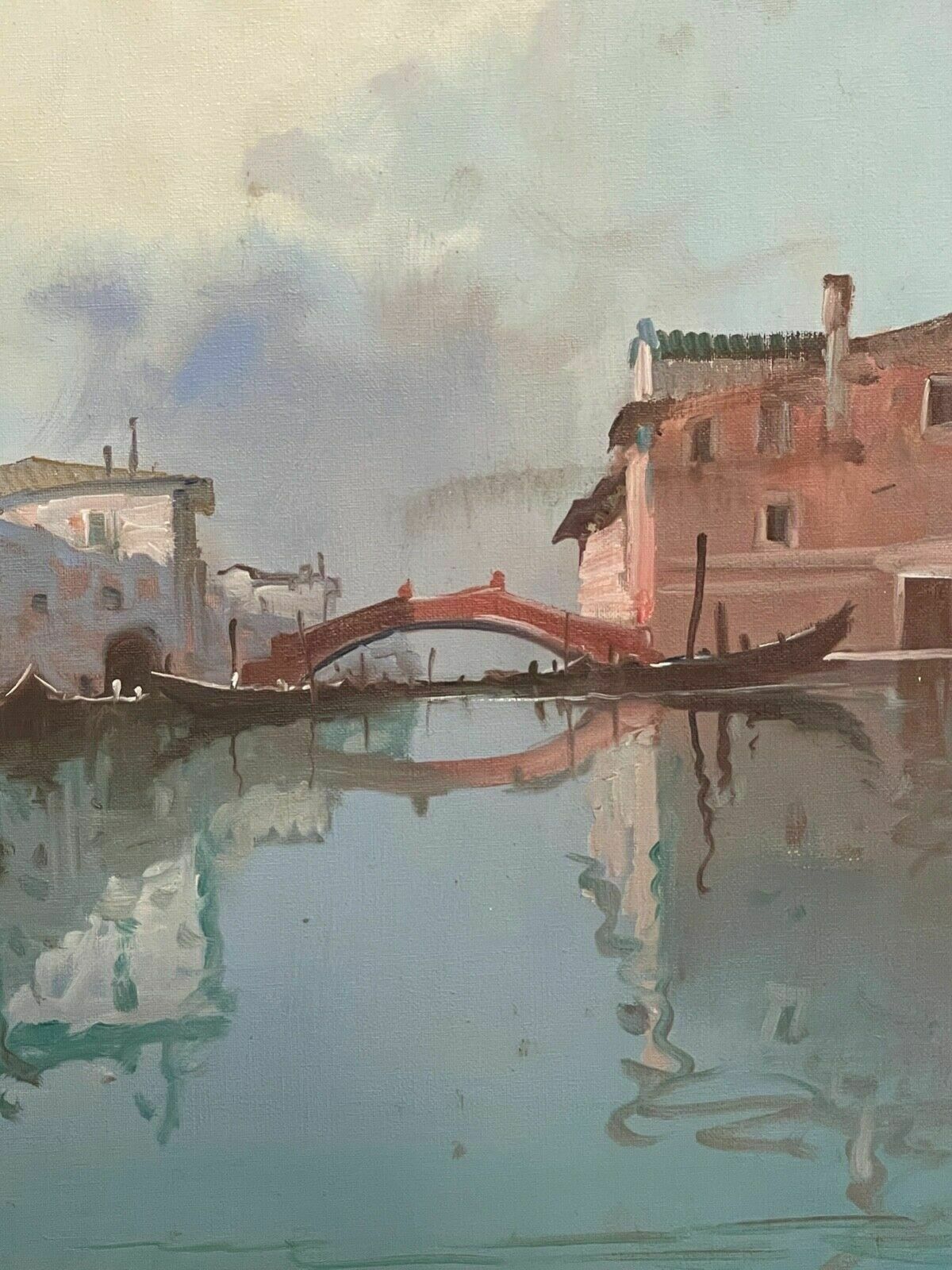 Oil Painting On Canvas, Aldo Marangoni, Venice, 20th Century photo for sale