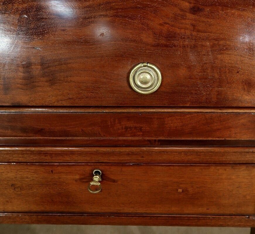 Furniture Mahogany Cylinder Desk, Directory, 1st Part 19th Century photo
