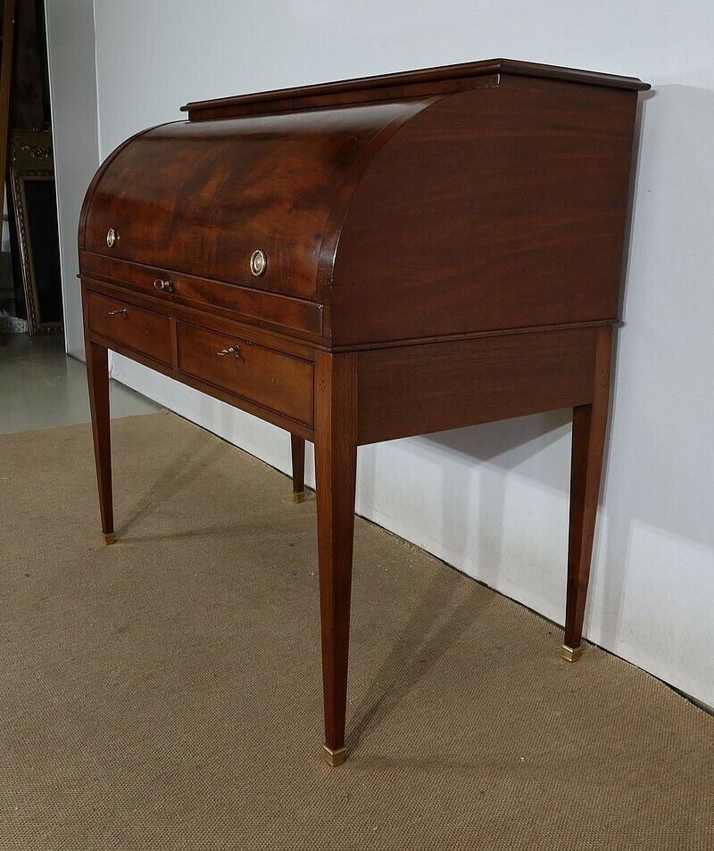 4460.56451583 Mahogany Cylinder Desk, Directory, 1st Part 19th Century photo
