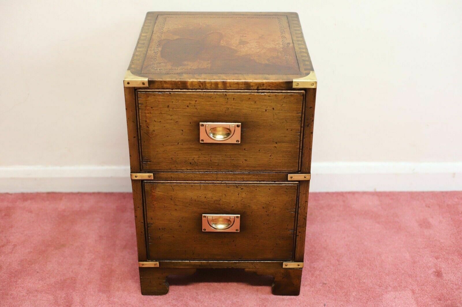 Lovely Harrods London Military Campaign Bedside Table photo furniture