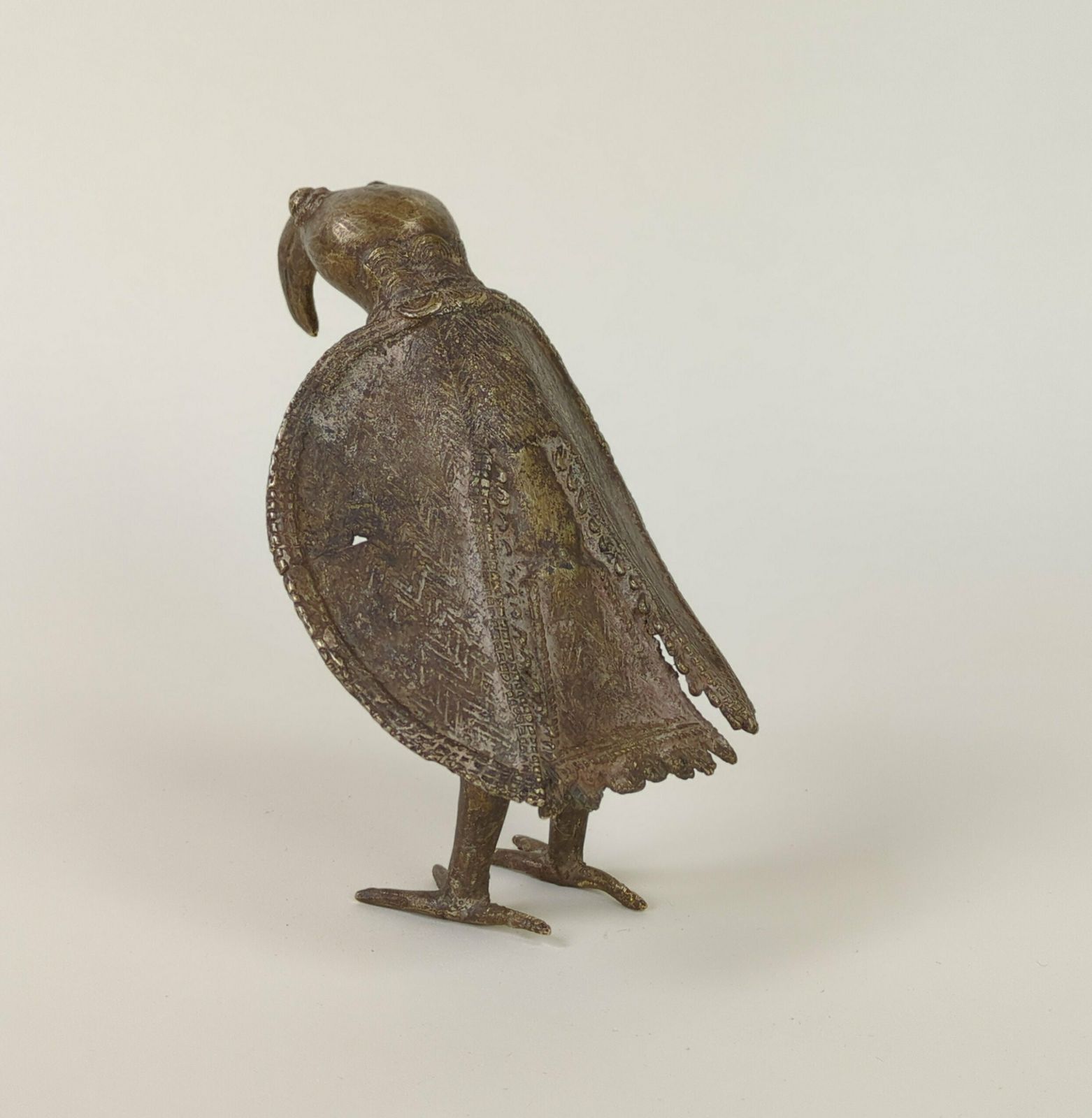 Vintage African Ashanti Tribe Brass Vulture Fetish Bird Statuette, Primitive Decor From Africa photo 158.0