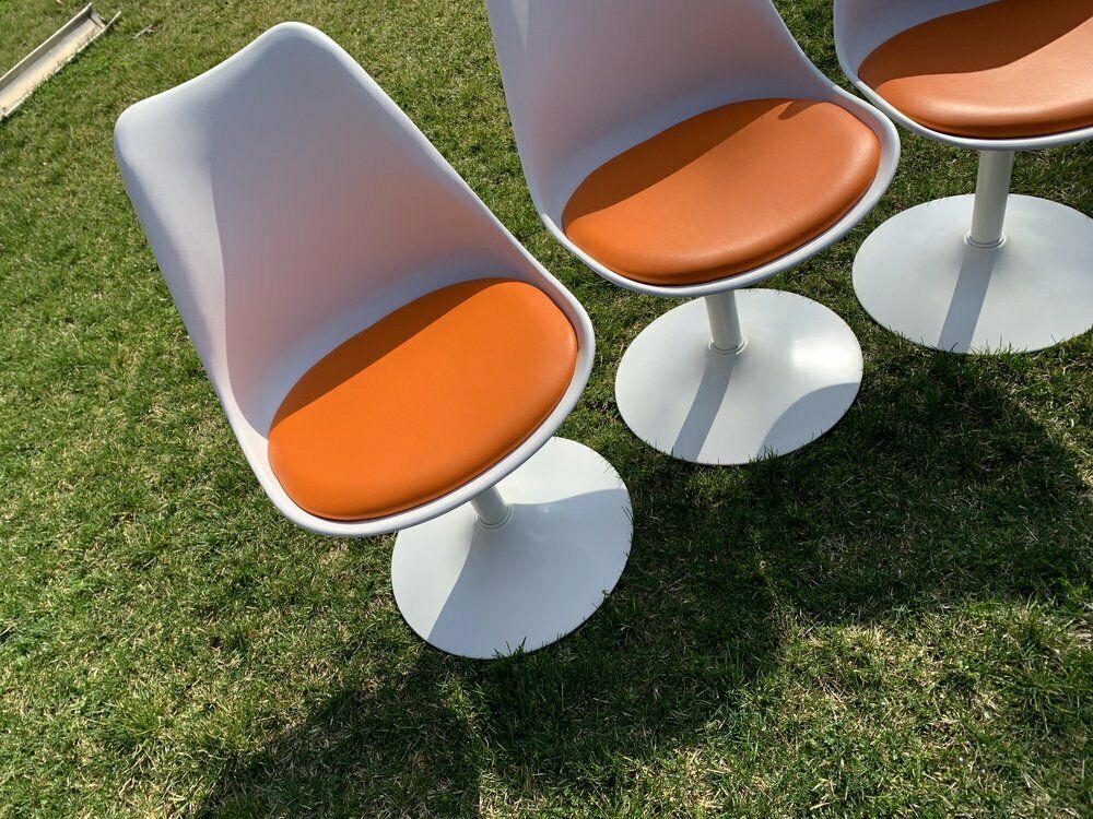 Orange Tulip Swivel Chairs Attributed To Eero Saarinen & Knoll, 1956, Set Of 4 photo 4480.0