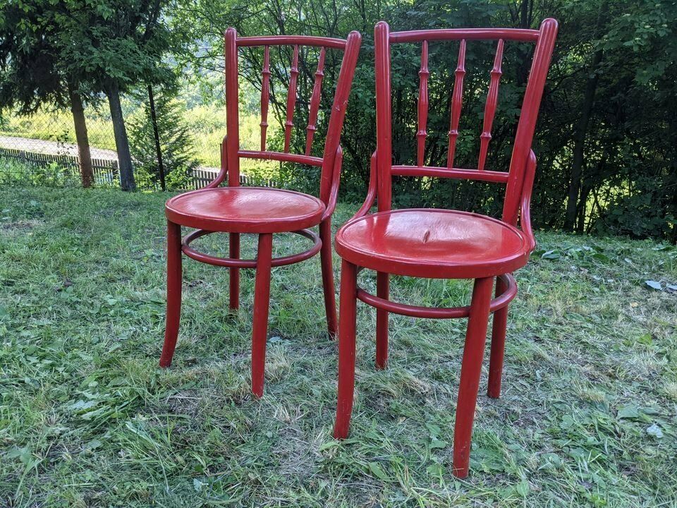 Red Bistro Chairs From Lichtig, 1900s, Set Of 2 photo furniture