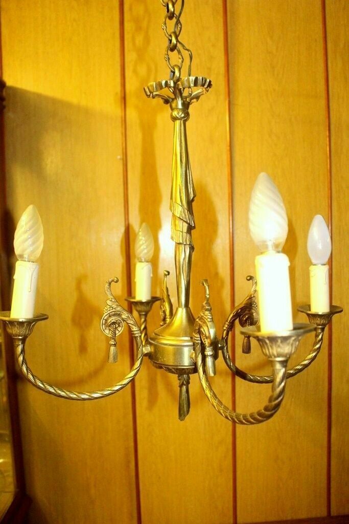 Italian Heavy Bronze Empire Lamp Ceiling Chandelier Lamp 5 Lights 65 X 50 Cm photo buy