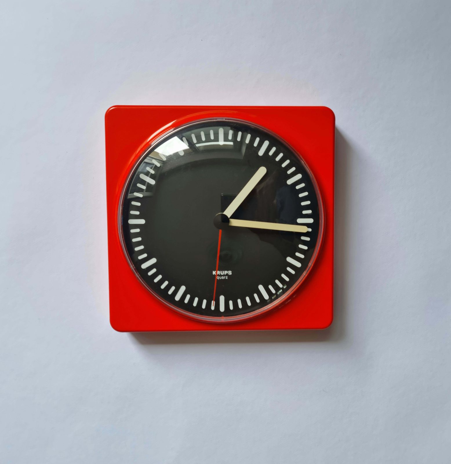 Midcentury Rare Wall Clock Krups, Space Age Style, Germany, 1970s photo vintage