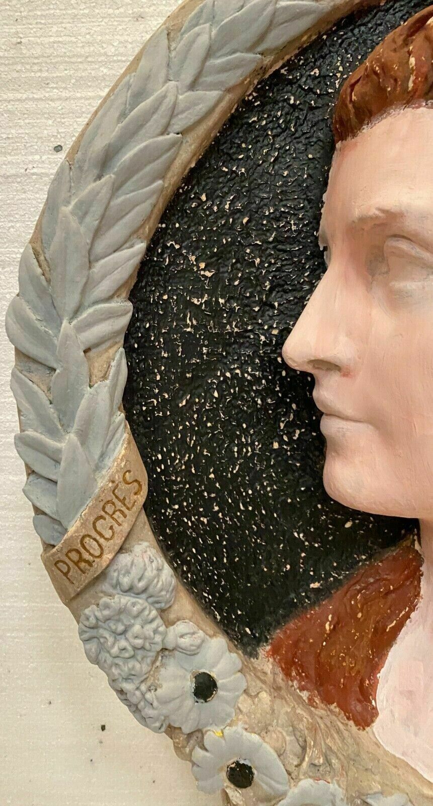 Medallion Portrait Of Marianne In Patinated Stucco 20th Century photo 1091.0130375
