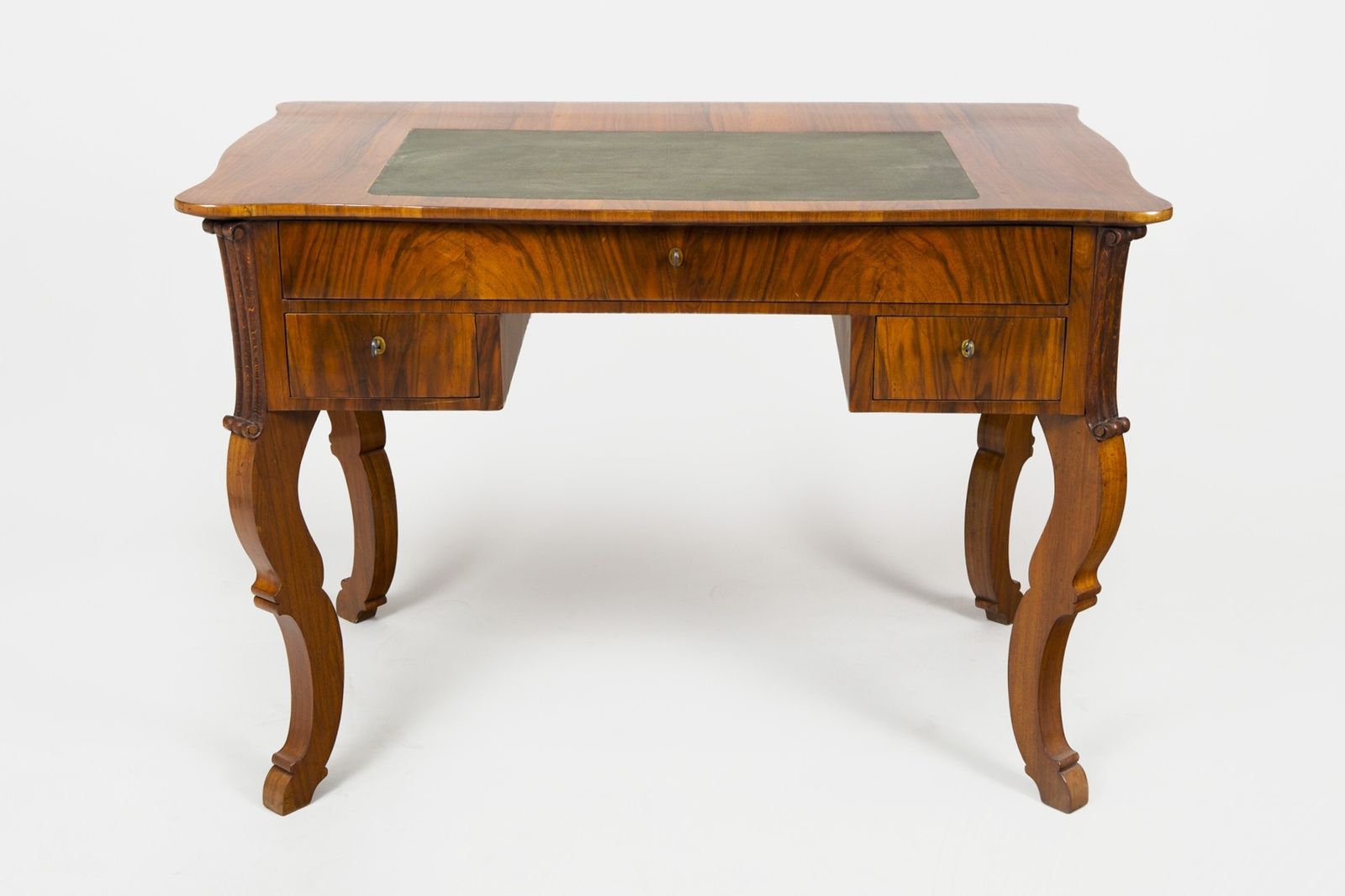 Restored Biedermeier Walnut Writing Desk, Revived Polish, Czech, 1830s photo furniture