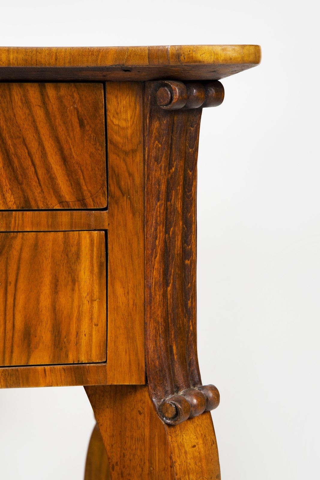 Restored Biedermeier Walnut Writing Desk, Revived Polish, Czech, 1830s photo vinterior