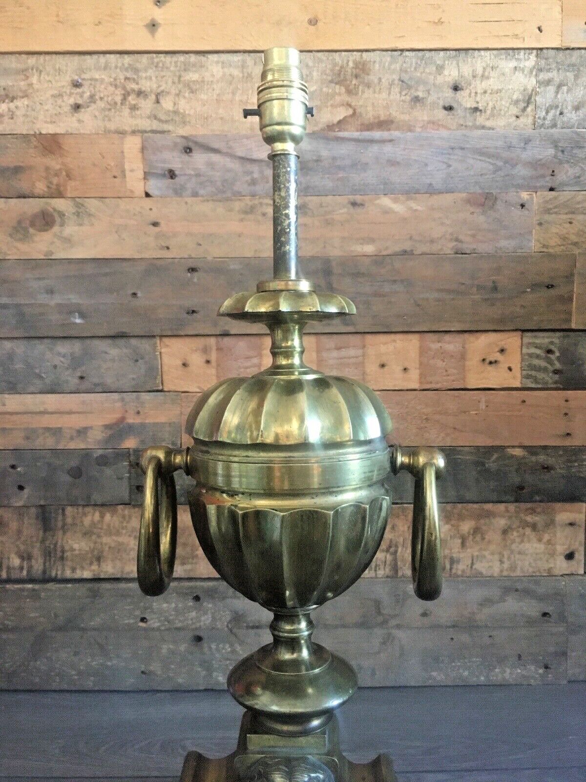 Grand Pair Of Antique Brass Putti Dolphin Fireside Andiron Table Lamps Fire Dogs photo 1000.0
