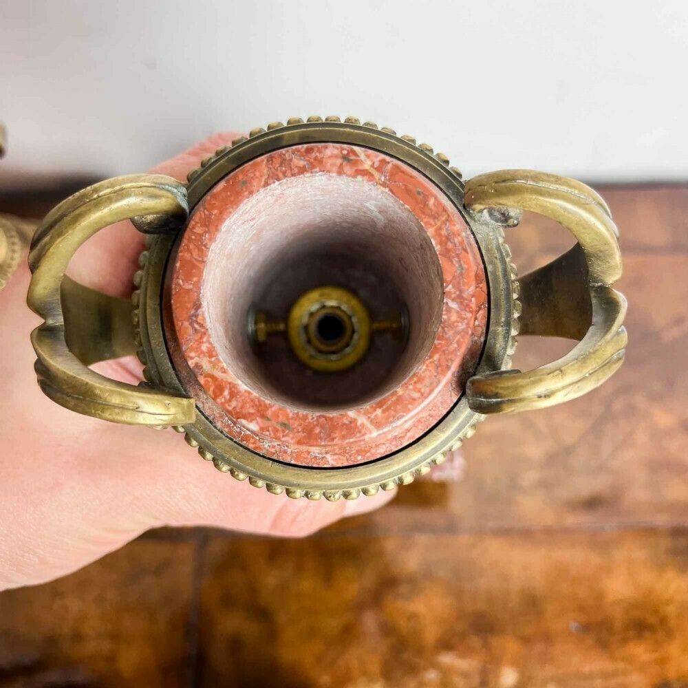 photo buy A Pair Of French Rouge Marble And Gilt Bronze Cassolettes