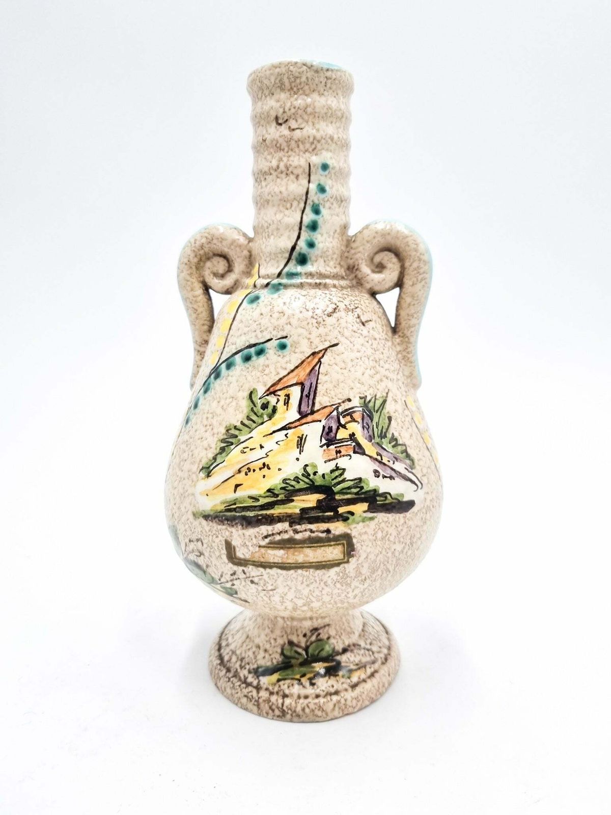 Single Flower Vase In Albisola Ceramic By Vlahov, 1960s