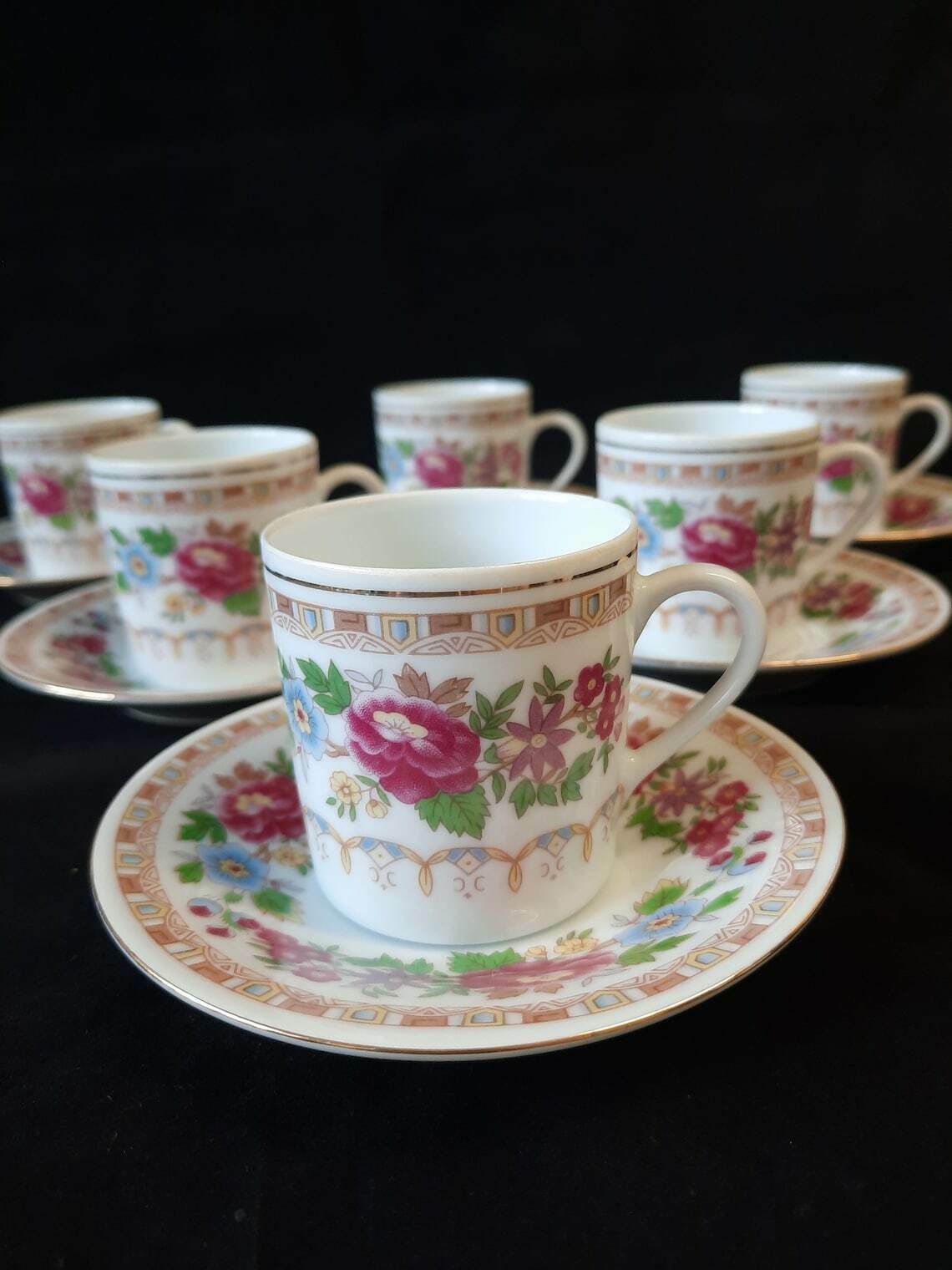 Liling Demitasse Espresso Cup And Saucer Set X 6. Similar To Ling Rose.