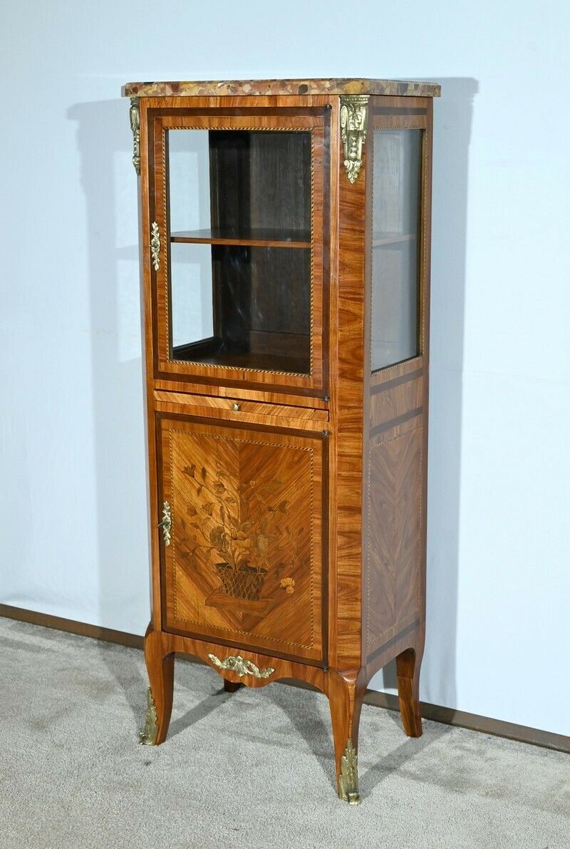Small Rosewood Showcase, Transition Louis XV/Louis XVI Style – Early 20th Century photo Furniture