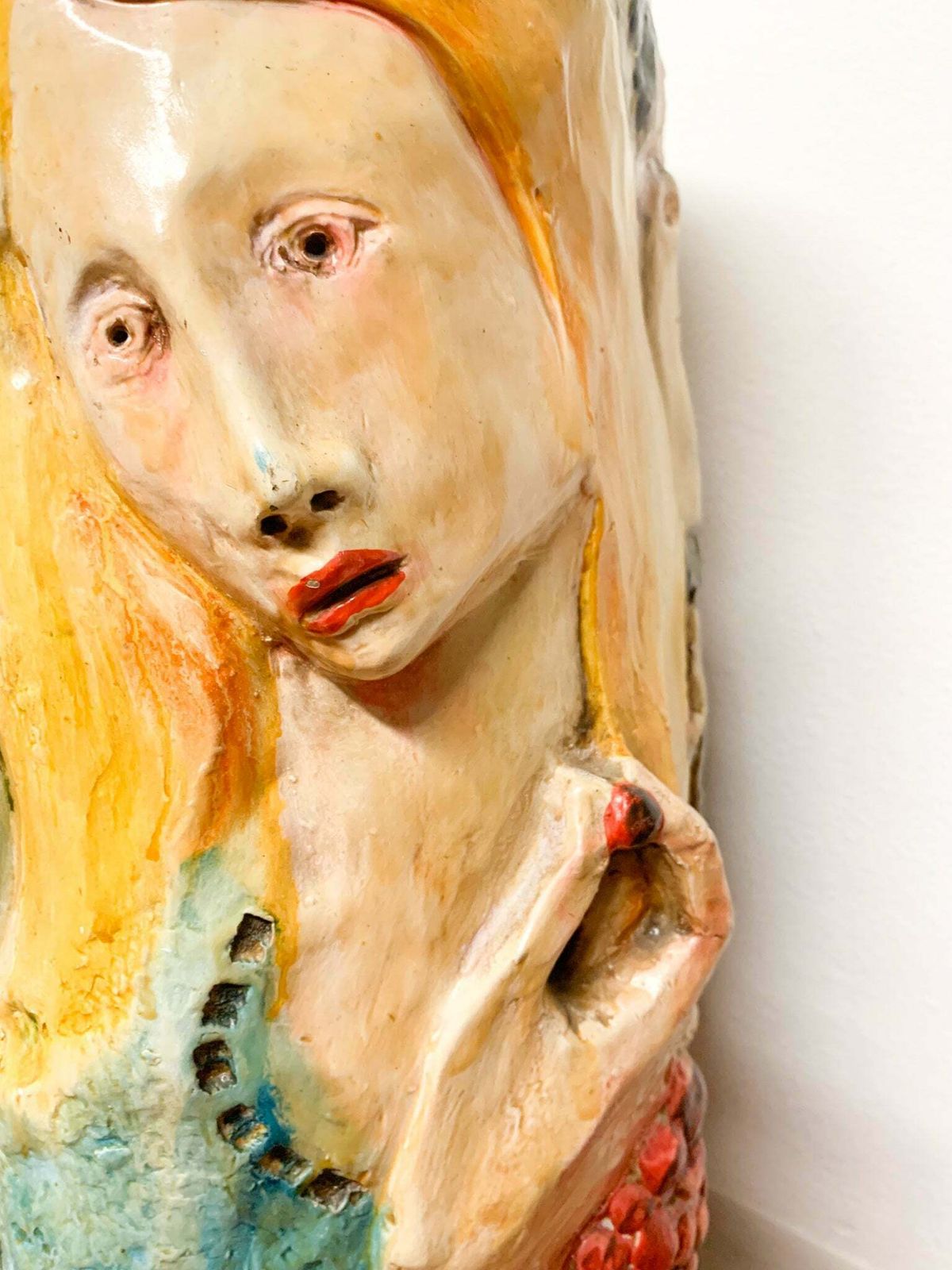 Ceramic Umbrella Stand By Pucci, Hand Painted And Sculpted From The 1950s photo for sale