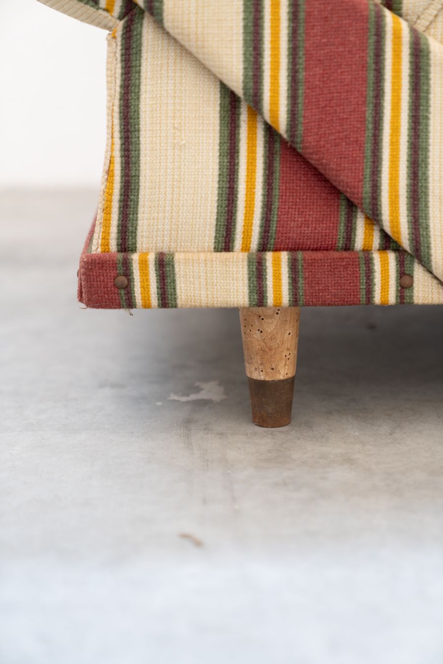 photo buy American Lounge Furniture In Original Striped Fabric1970s