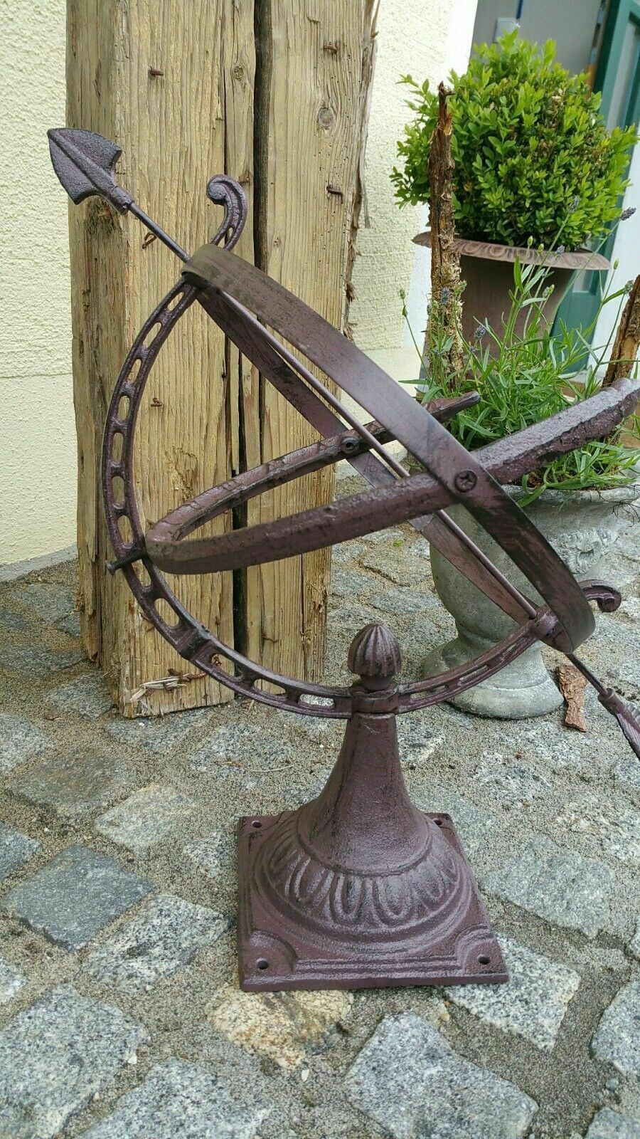 Antique English Garden Style Sun Dial – 55cm Height, Made Of Cast Iron