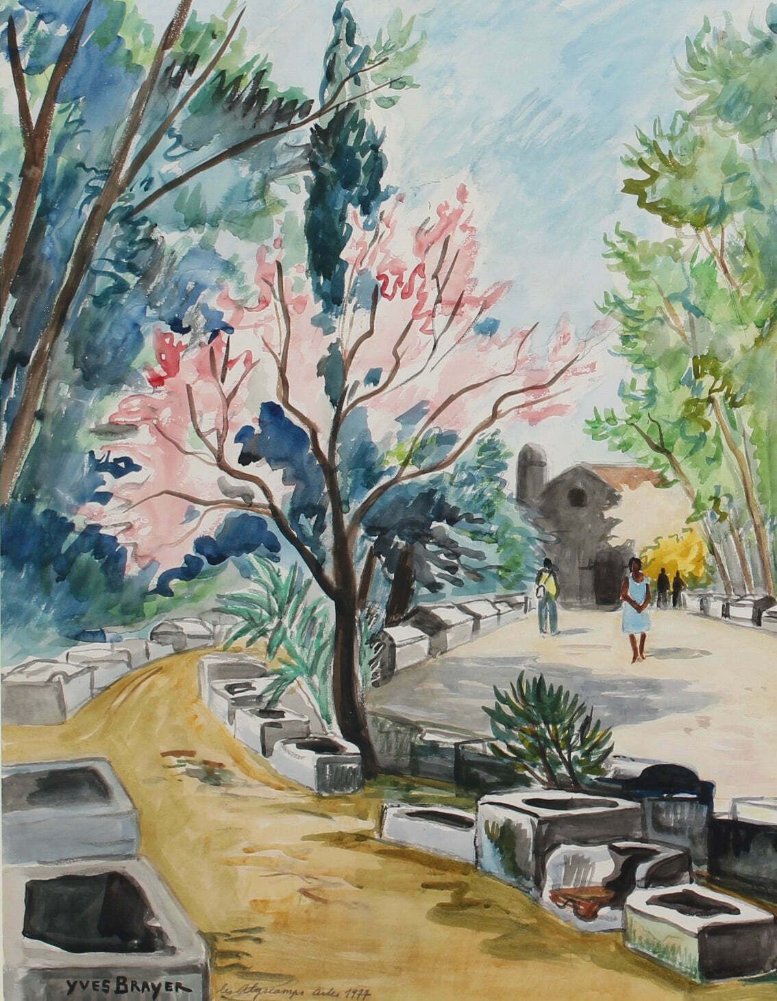 'Les Alyscamps Arles' By Yves Brayer (1977) photo for sale