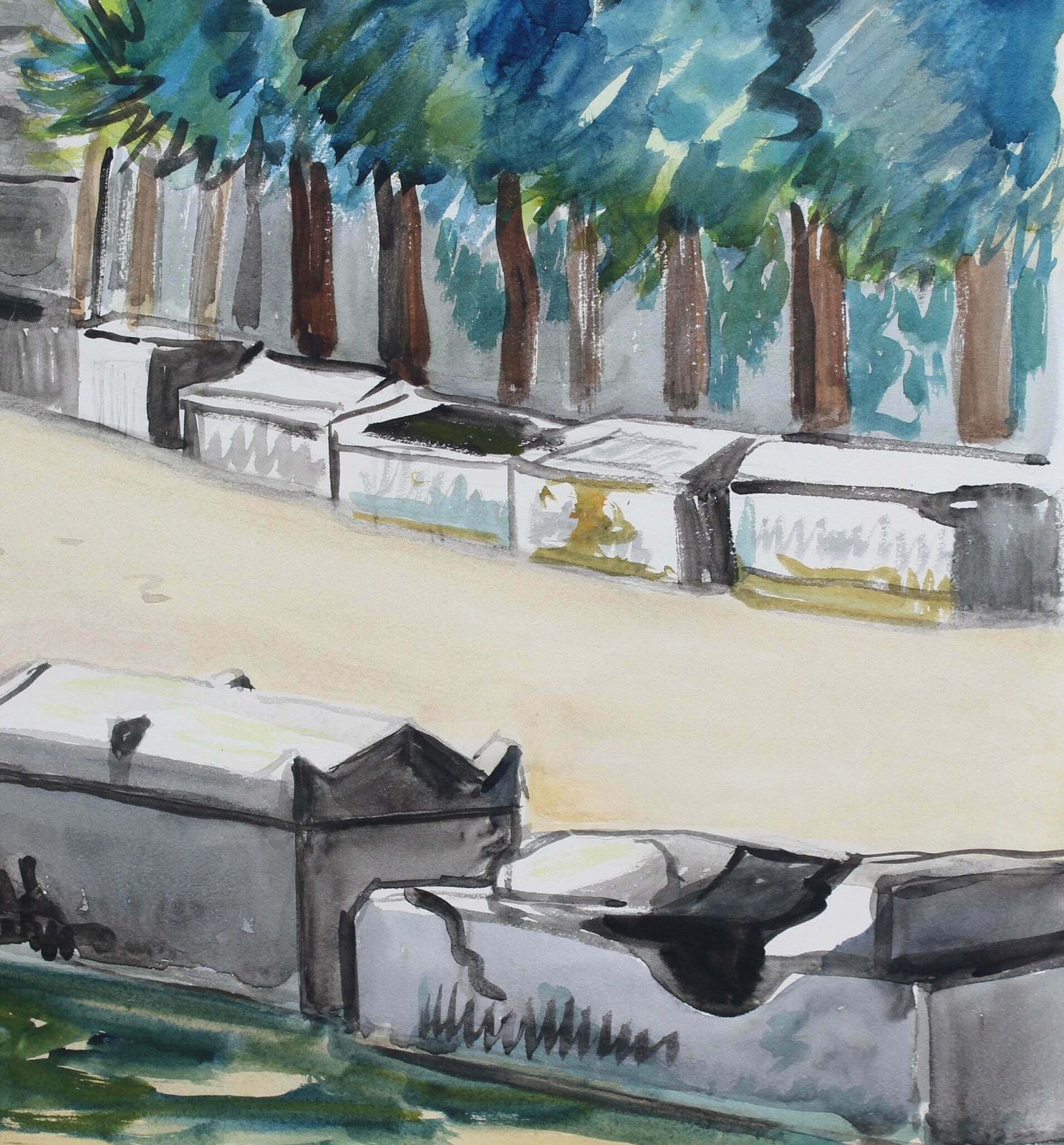 photo buy 'Les Alyscamps Arles' By Yves Brayer (1977)