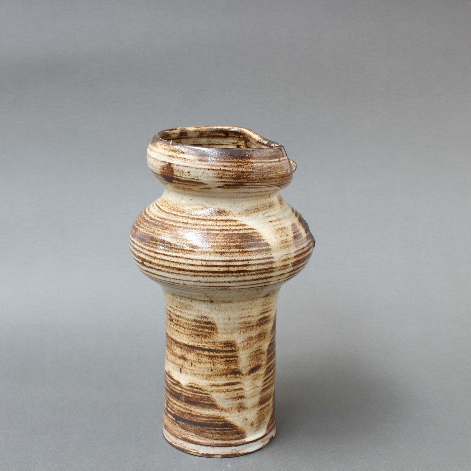 Glazed French Ceramic Stylised Owl Vase By Jacques Pouchain (Circa 1960s) photo for sale