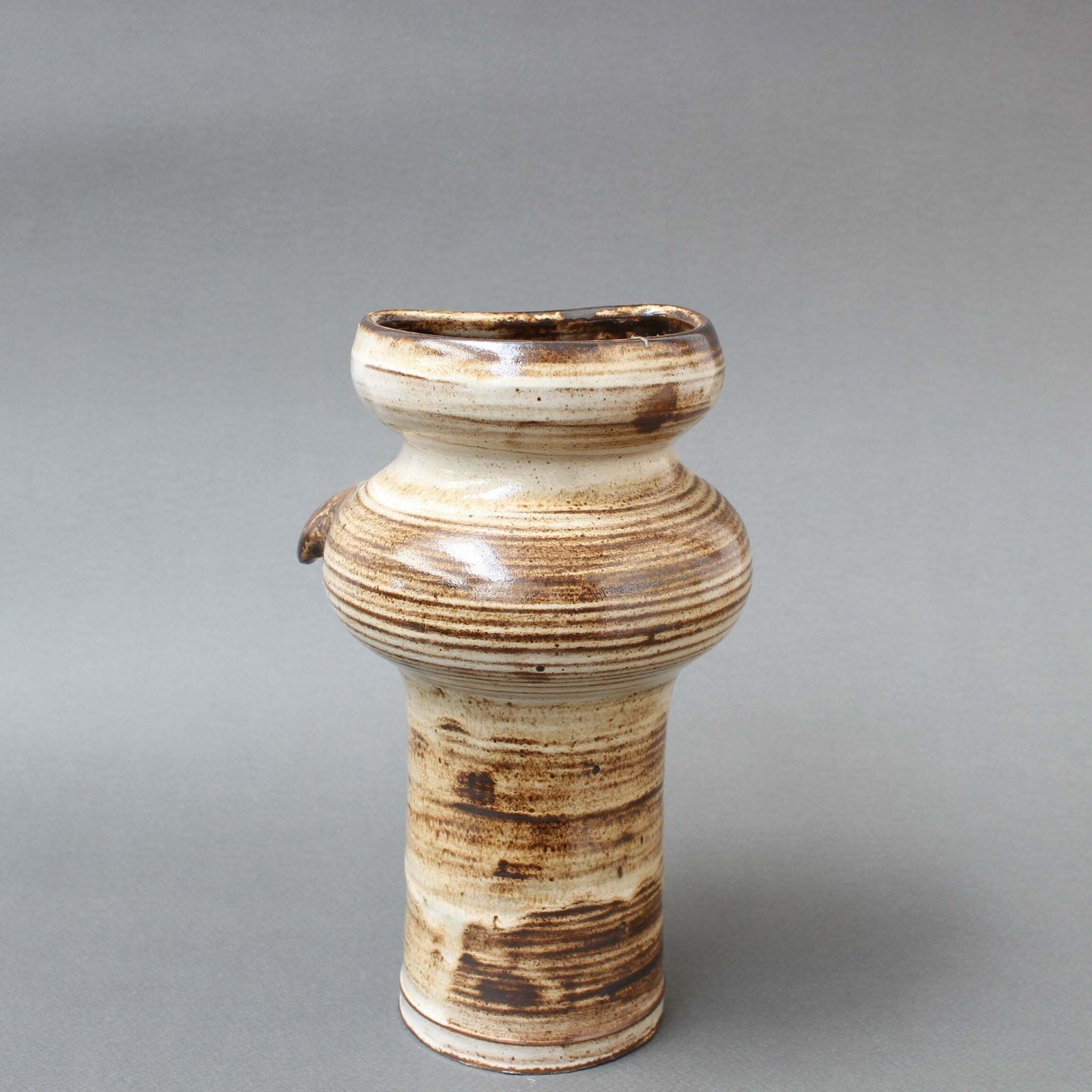 Glazed French Ceramic Stylised Owl Vase By Jacques Pouchain (Circa 1960s) photo Home Decor