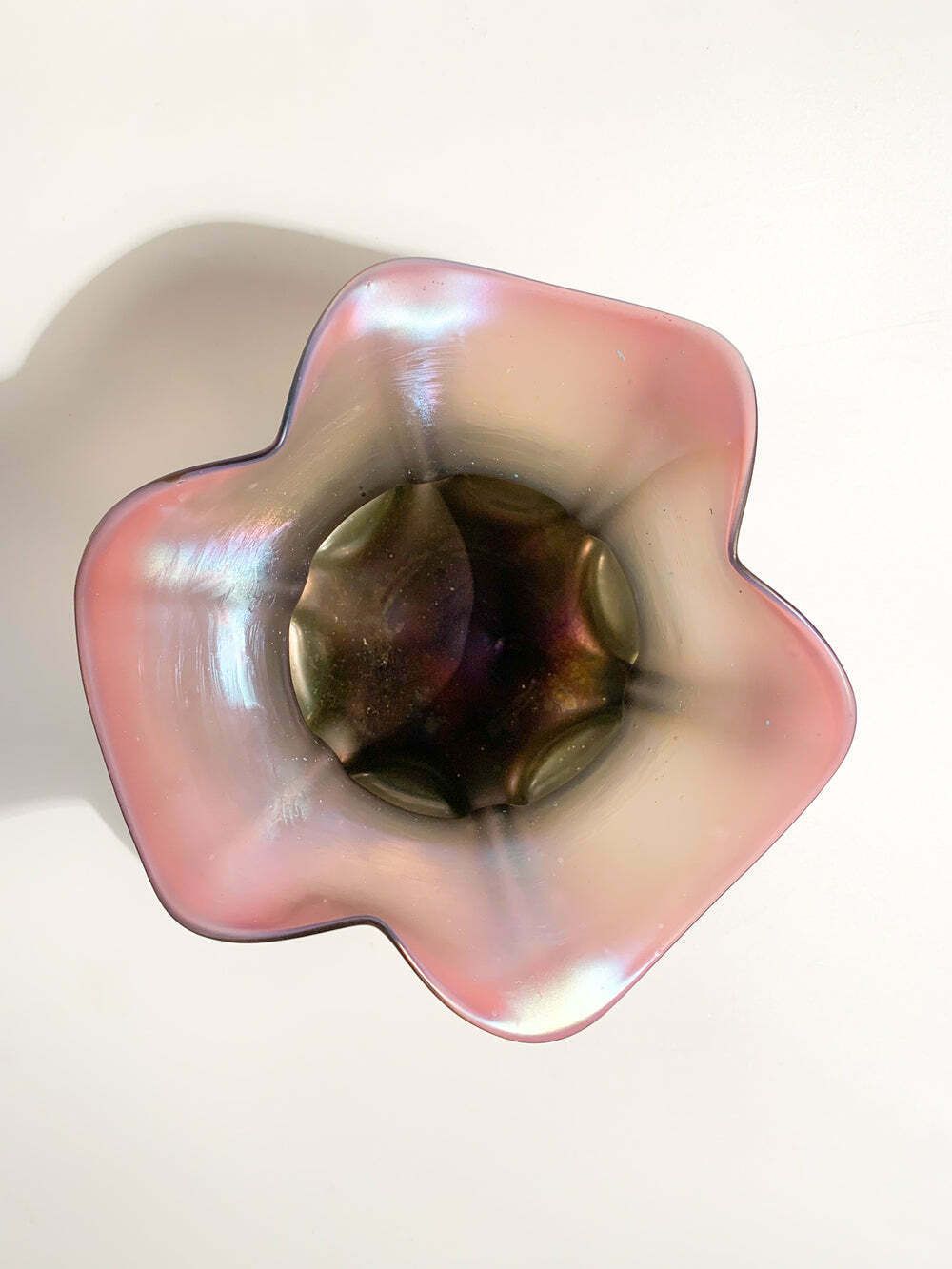 Iridescent Loetz Glass Vase With Flower Opening, 1940s photo 377.5