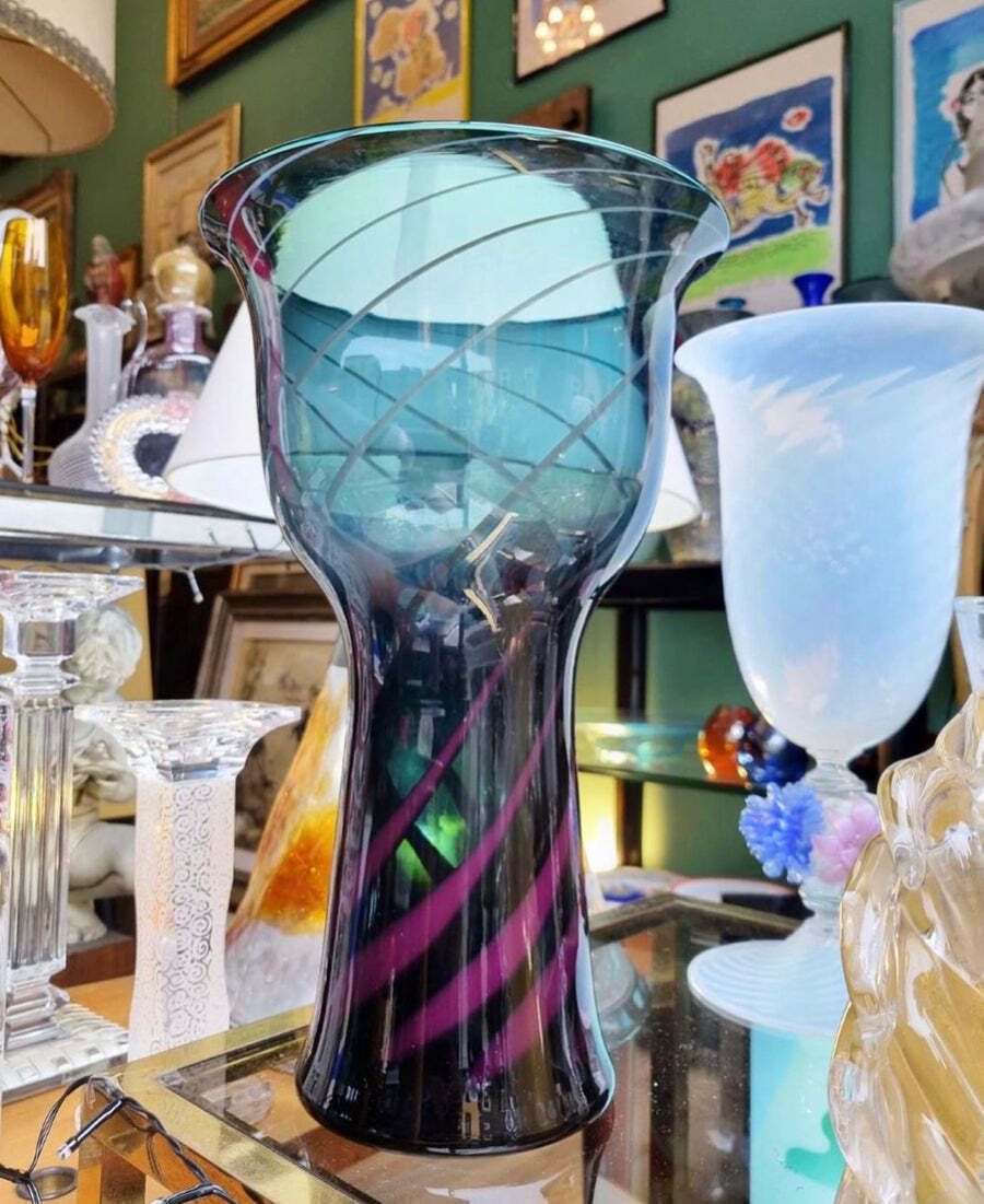 Murano Glass Vase By Owe Thorsen And Brigitta Karlsson For Venini, 1970s photo vinterior