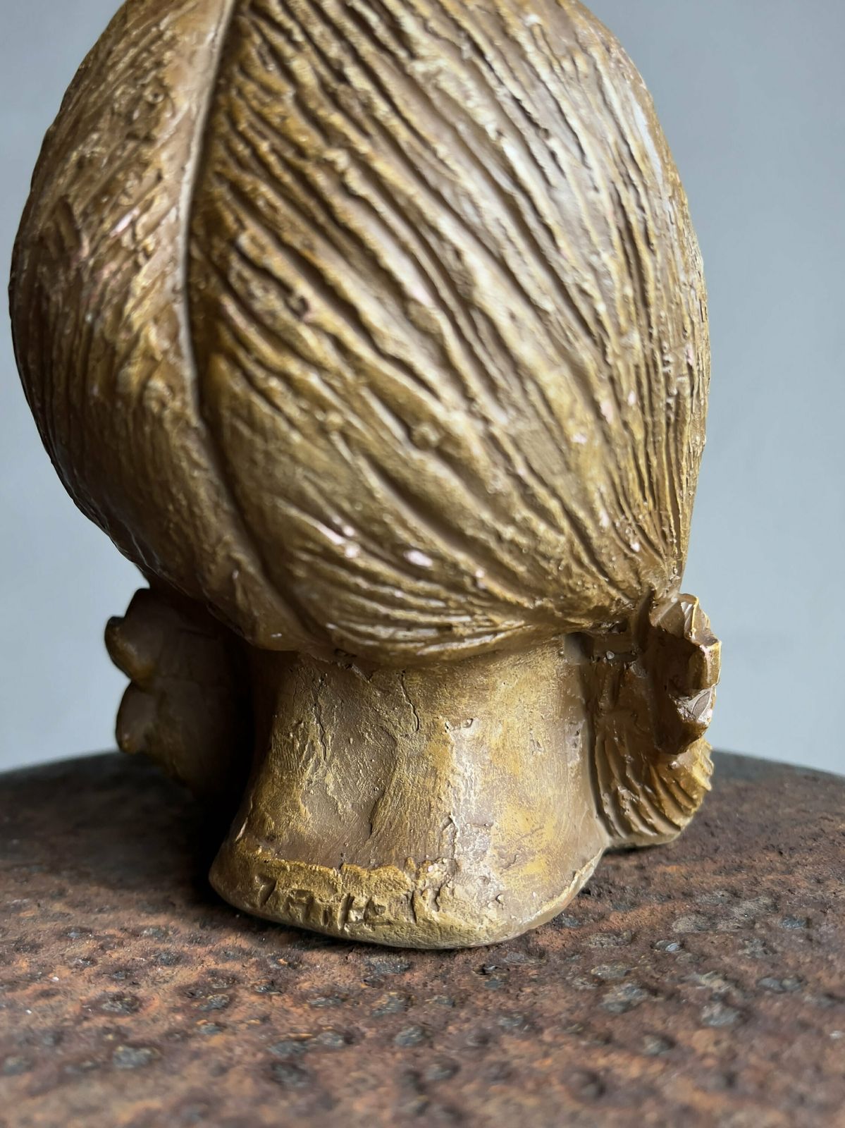 Stoneware Girl Head Sculpture Ceramic Figurine Netherlands Vintage photo vintage