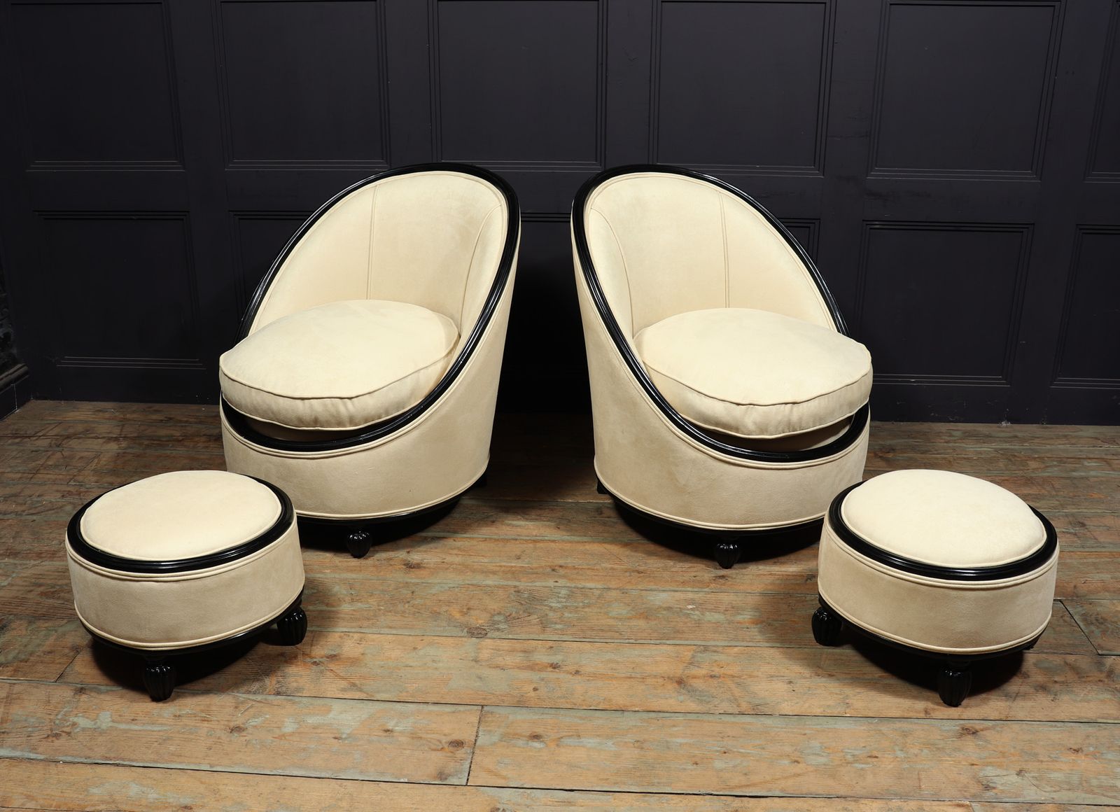 photo for sale French Art Deco Salon Chairs Manner Of Ruhlman C1925