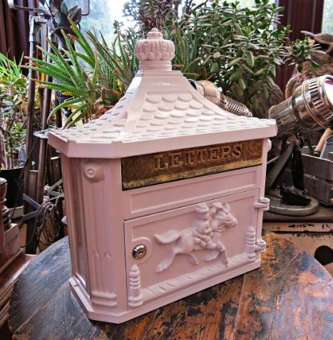 Vintage Victorian Style White Post Box photo furniture