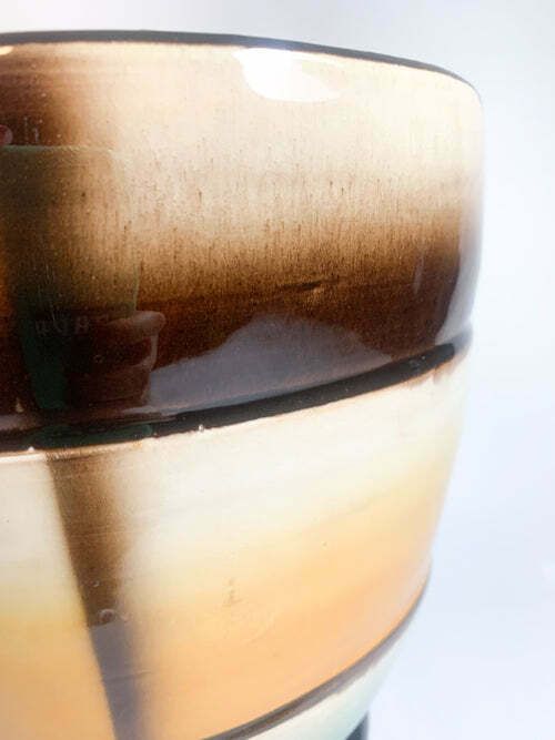Orange And Green Ceramic Cachepot Vase By Galvani Pordenone, 1960s photo buy