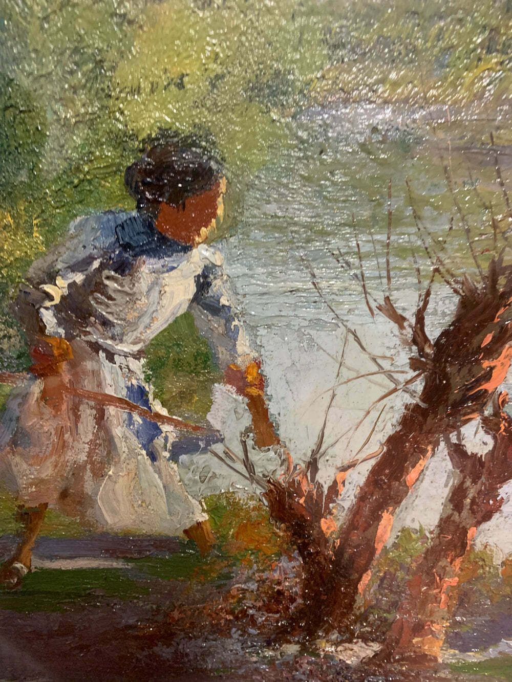 photo for sale Double Oil Painting On Canvas By Arnaldo Bartoli, 1950s