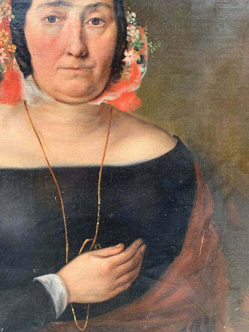 Oil Painting On Canvas Of A Portrait Of A Lady From 1800 photo buy